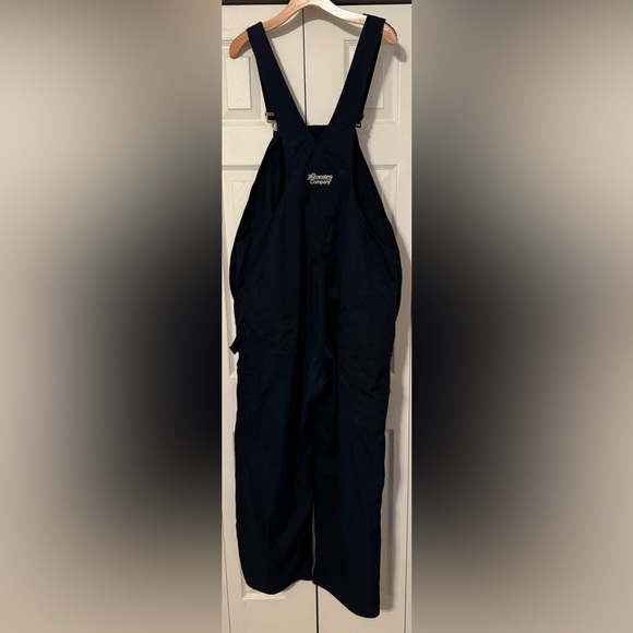 Carhartt FR Mens Navy Pockets Construction Work Bib Overalls Size 46/29 - Picture 2 of 10